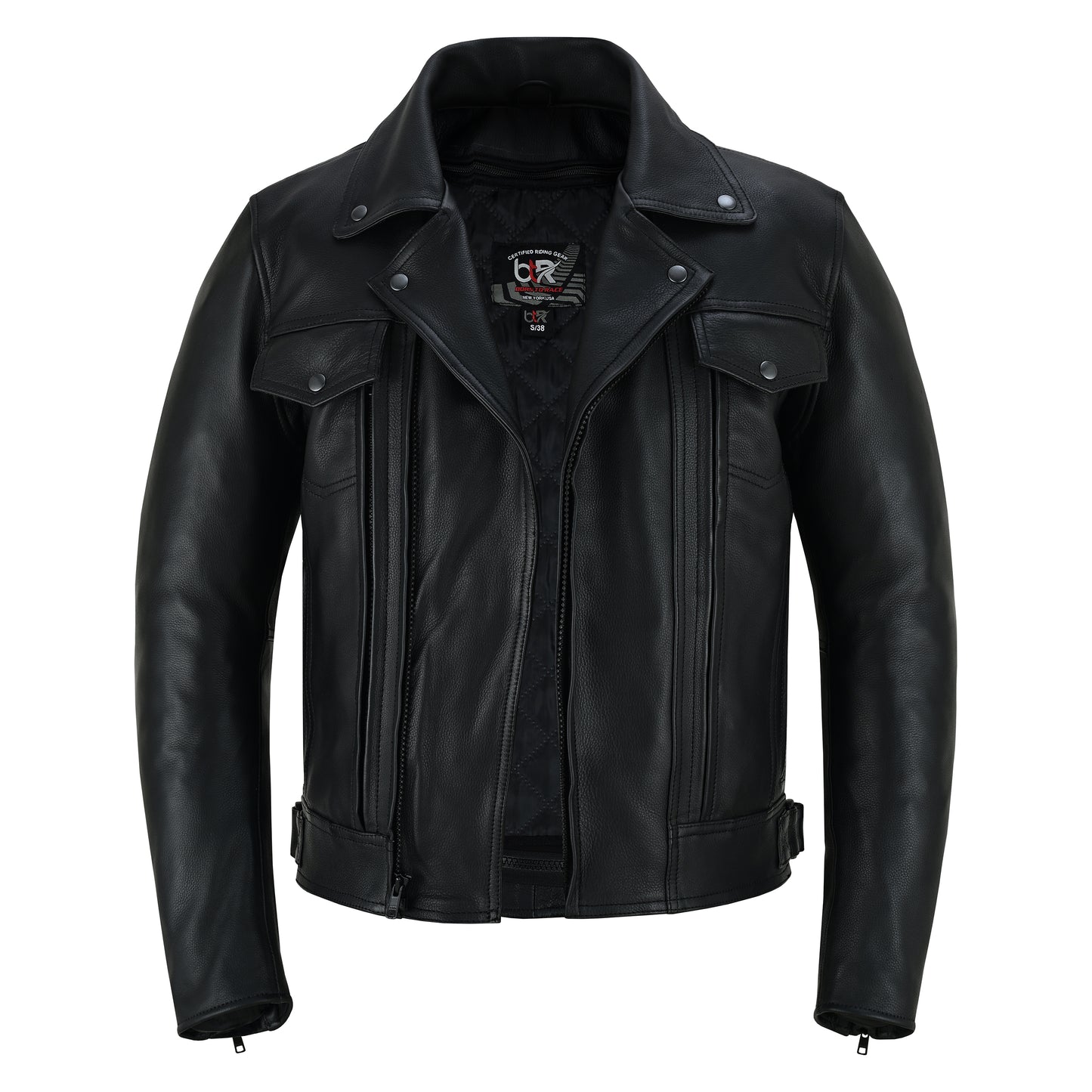 Men's Motorcycle Leather Jacket-Overlord