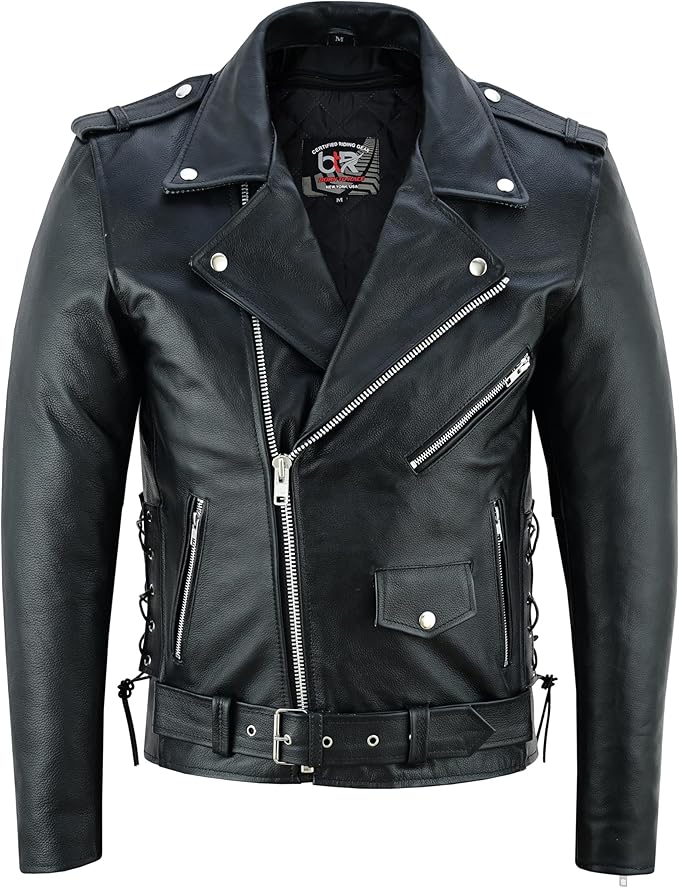 Men’s Cowhide Leather Motorcycle Jacket