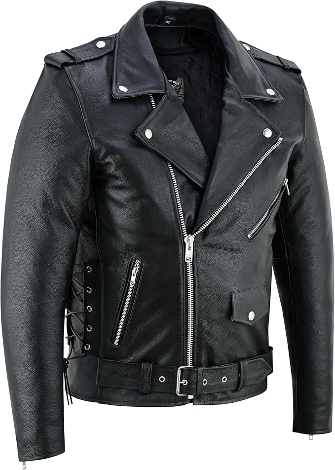 Men’s Cowhide Leather Motorcycle Jacket