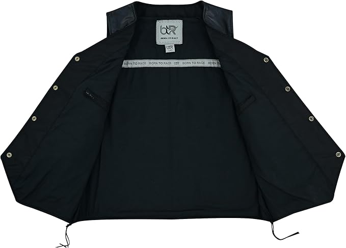 Leather Motorcycle Vest for Men