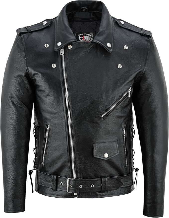 Men’s Cowhide Leather Motorcycle Jacket
