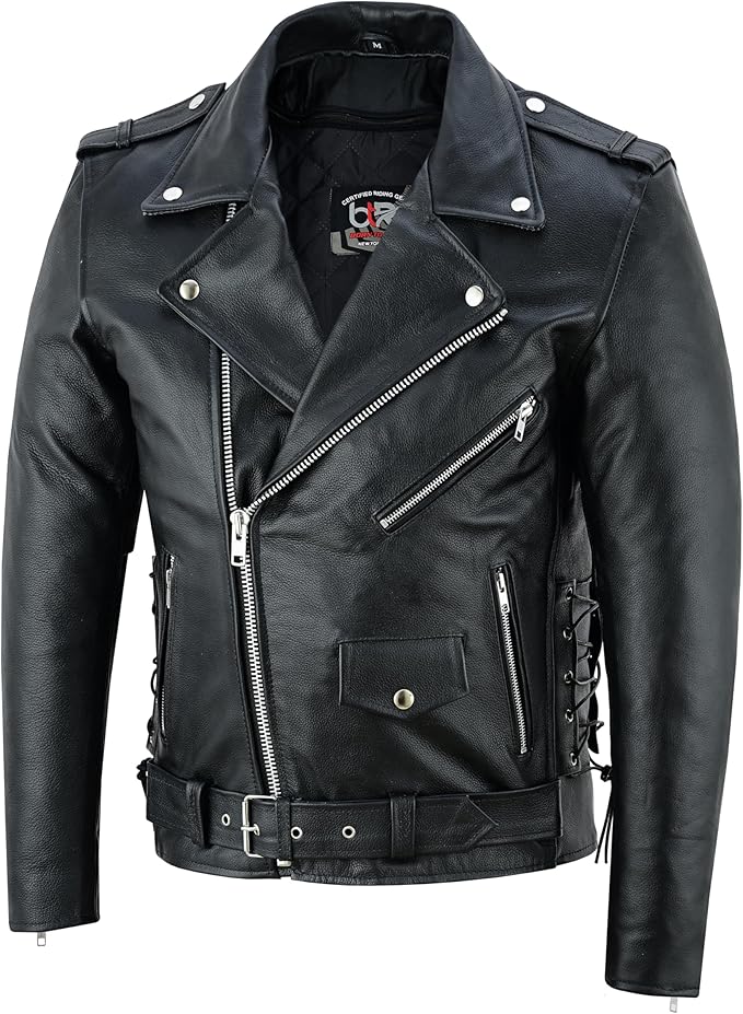 Men’s Cowhide Leather Motorcycle Jacket