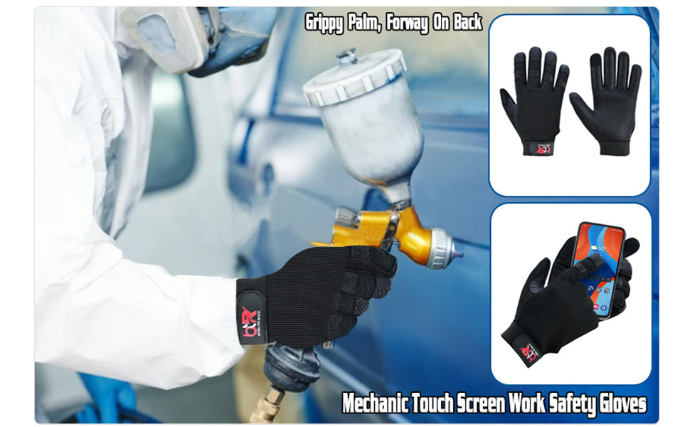 Black Mechanic Gloves for Men