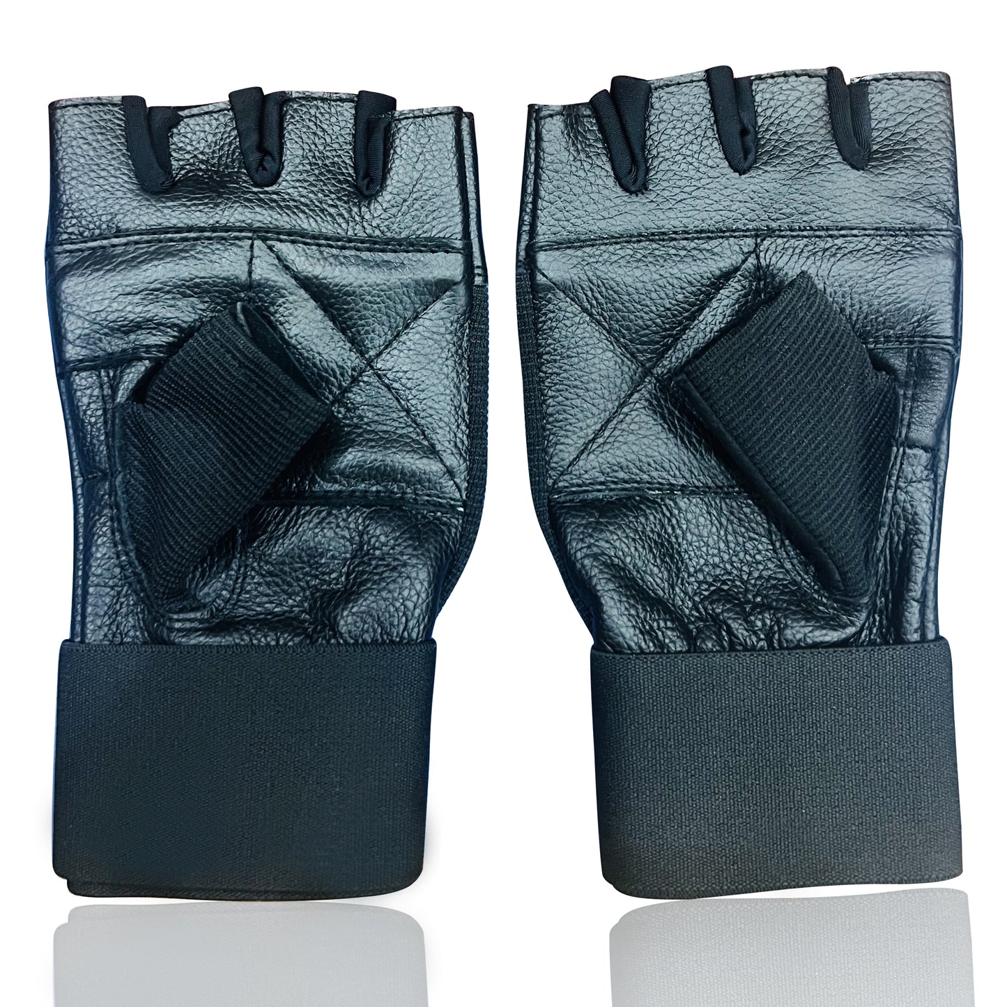 Weight Lifting Gloves Long Wrist Wrap Genuine Cowhide Leather Gloves