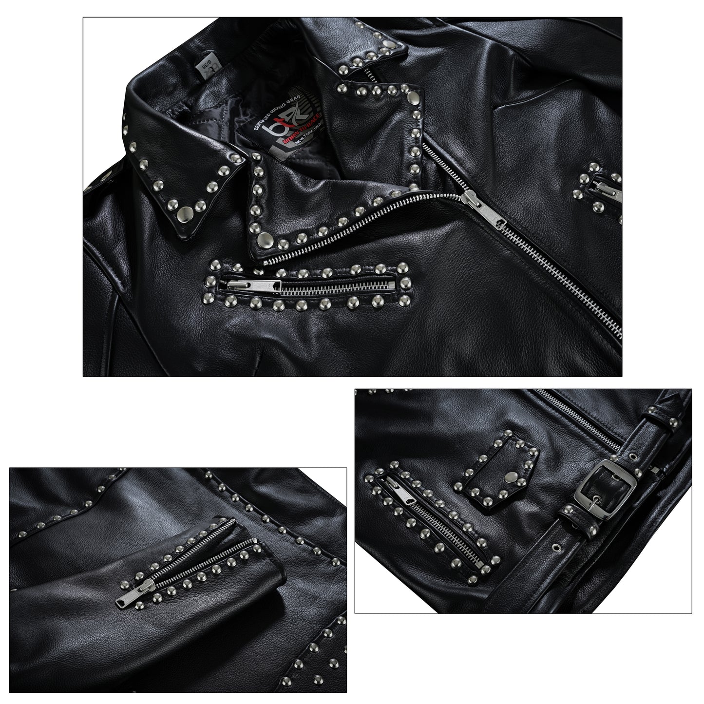 Iron Stud –Women’s Leather Motorcycle Brando Jacket