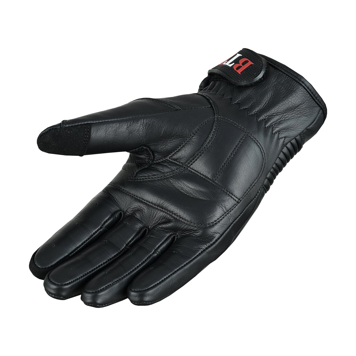 Men Motorcycle Leather Touchscreen Protective Knuckle Motorbike Zipper Gloves