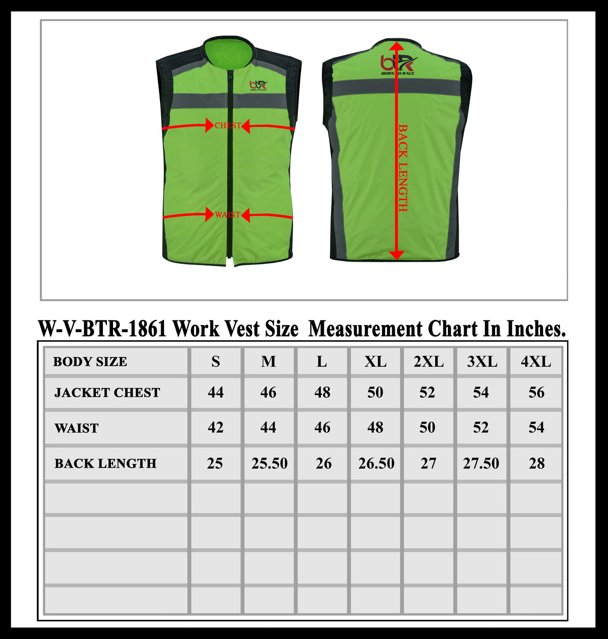 Hi-Vis Motorcycle Safety Vest with Reflective Stripes & Mesh Back
