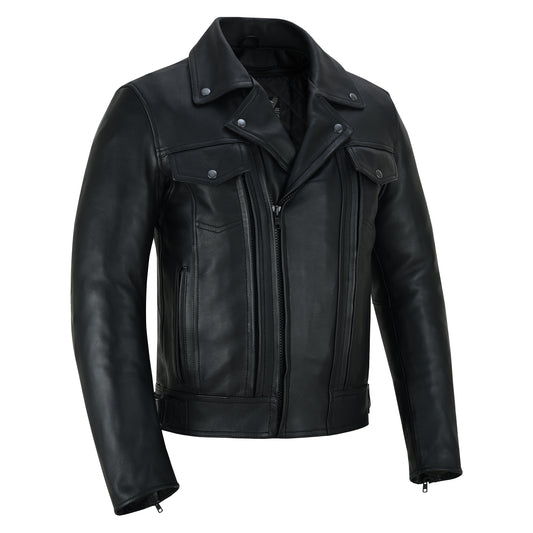 Men's Motorcycle Leather Jacket-Overlord