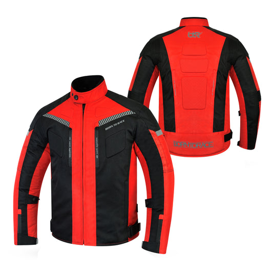 Men’s Motorcycle Cordura Textile Waterproof Jacket Touring & Riding Jackets With EVA Foam Padding All Season Wear