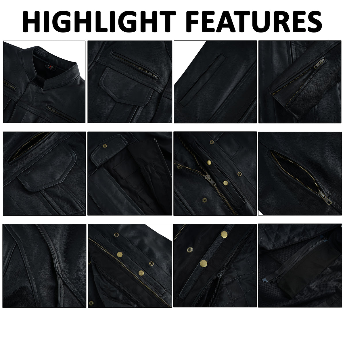 Road Phantom - Men’s Armored Leather Motorcycle Jacket