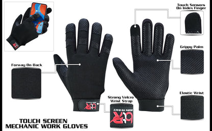 Black Mechanic Gloves for Men