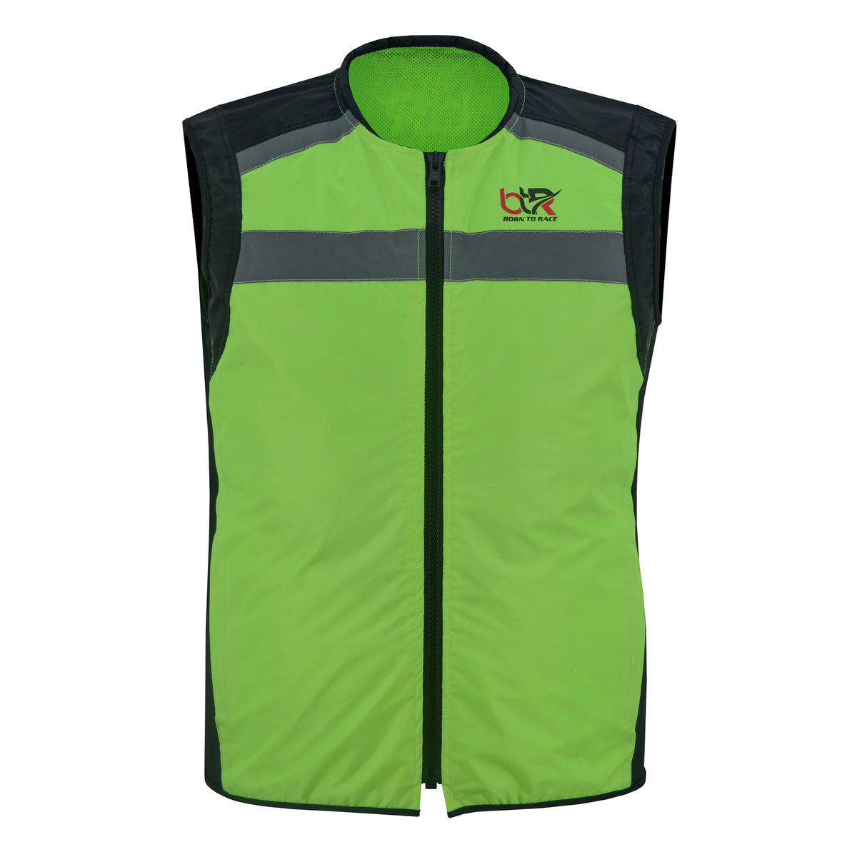 Hi-Vis Motorcycle Safety Vest with Reflective Stripes & Mesh Back