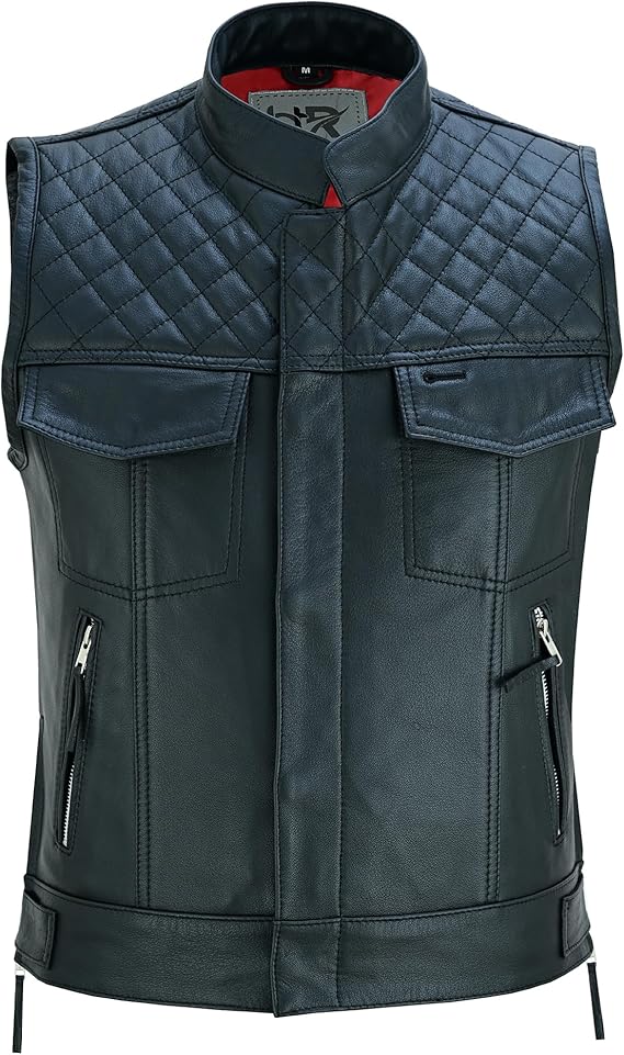 Quilted Leather Motorcycle Vest
