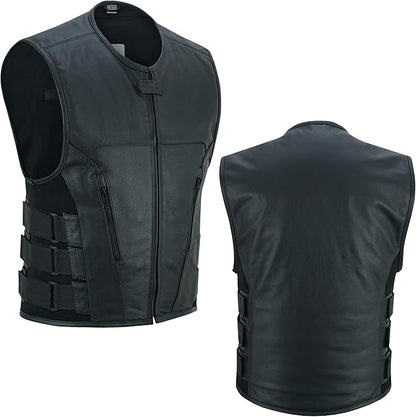 Men’s Leather Biker Vest