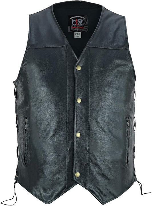 Slim Fit Leather Vest for Men