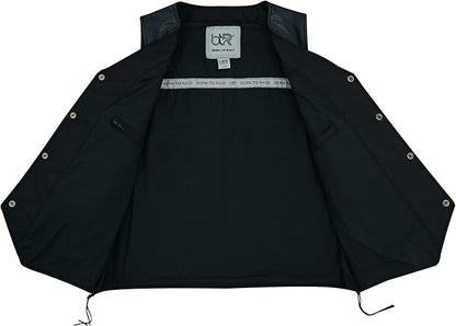 Leather Motorcycle Vest for Men