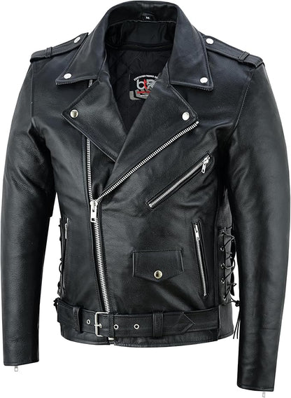 Men’s Cowhide Leather Motorcycle Jacket