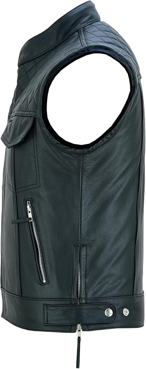 Quilted Leather Motorcycle Vest