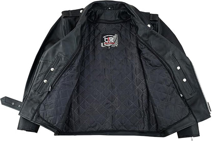 Men’s Cowhide Leather Motorcycle Jacket