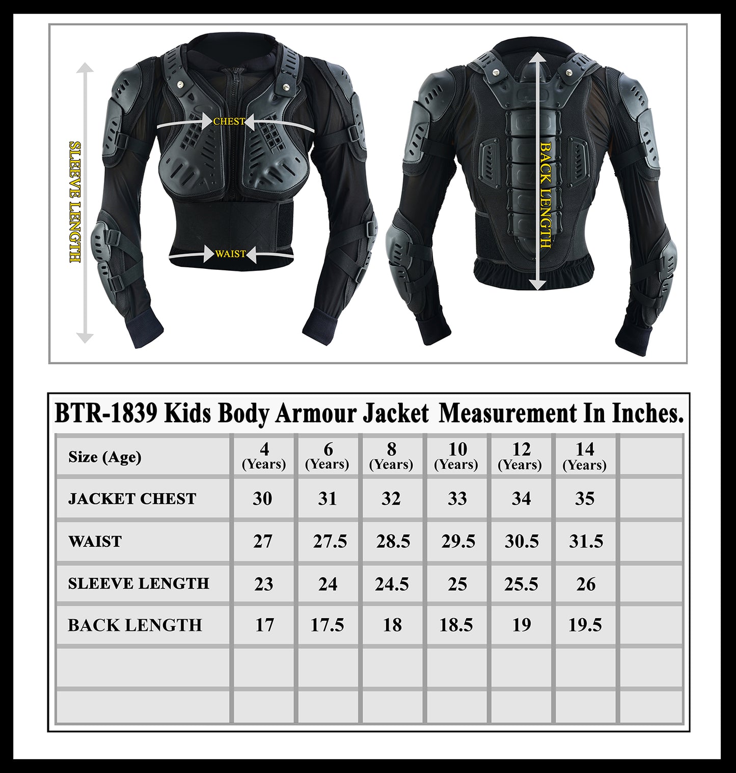 Kids Children Boys Girls Motorcycle Body Armour Jackets