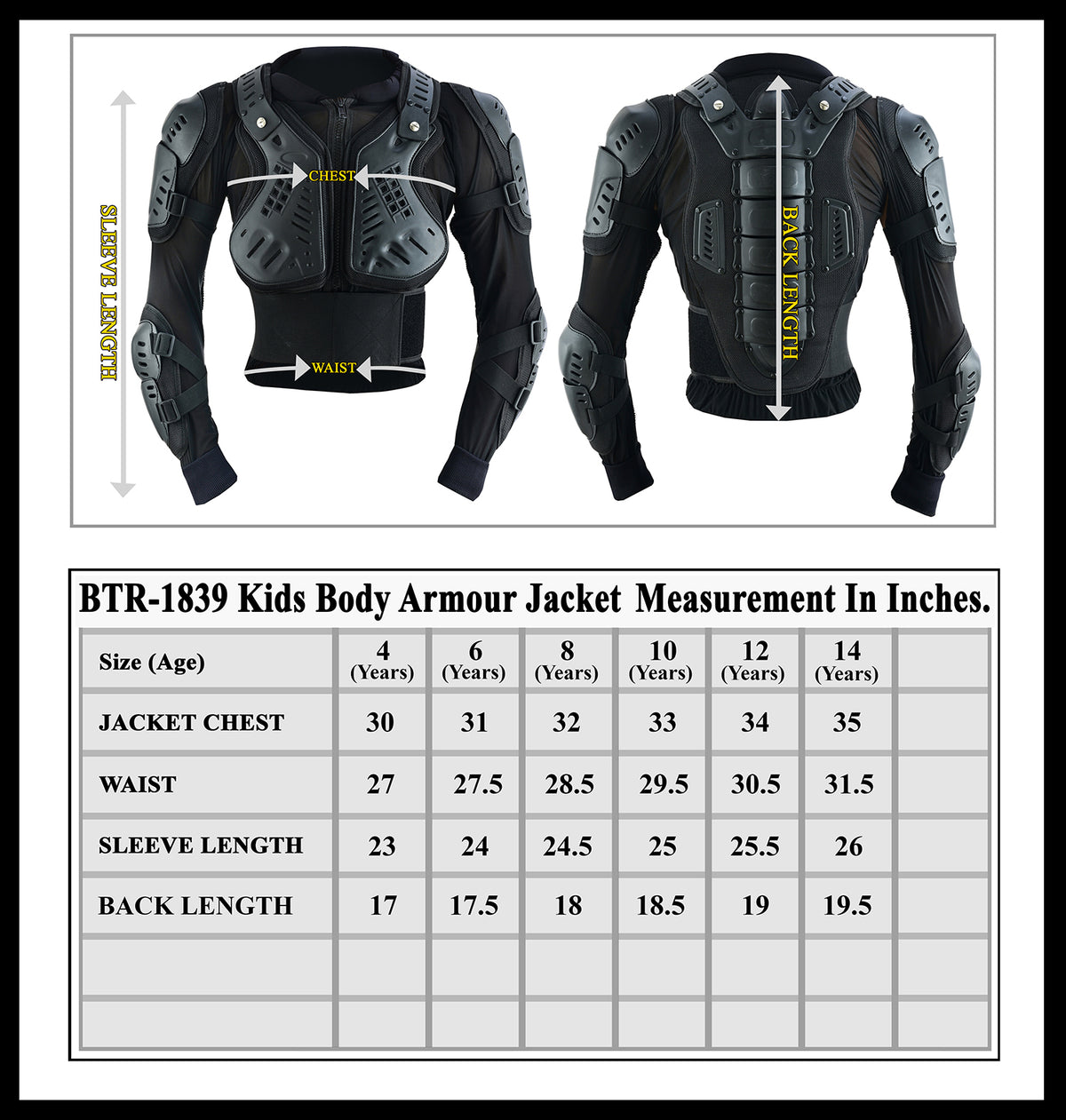 Kids Children Boys Girls Motorcycle Body Armour Jackets