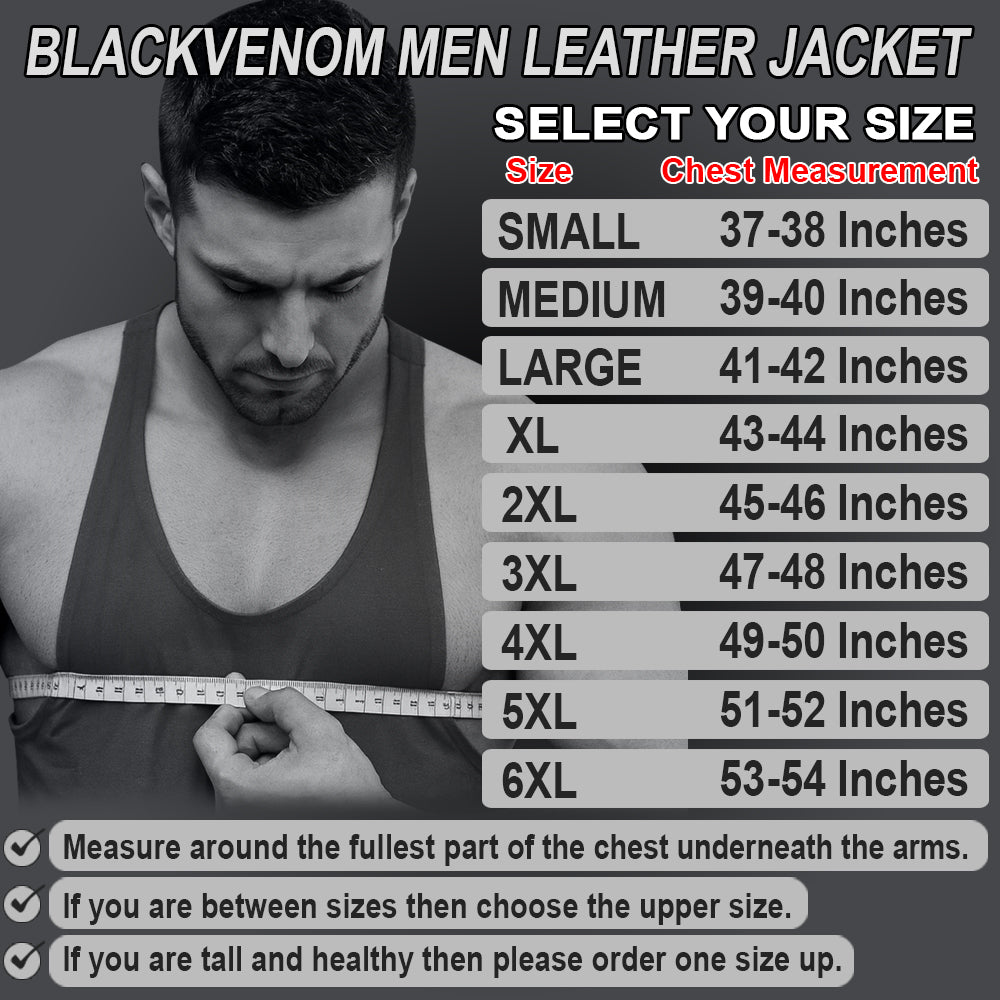 Striped Men's Leather Motorcycle Jacket with CE Armor
