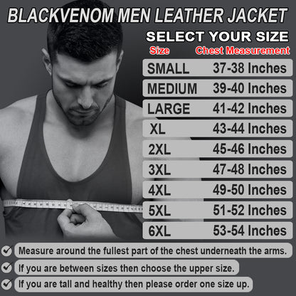 Striped Men's Leather Motorcycle Jacket with CE Armor
