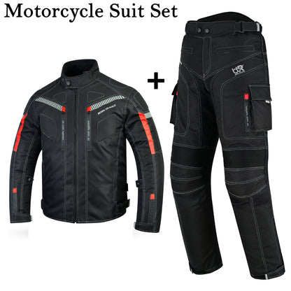 TourPro Waterproof Motorcycle Riding Suit for Men – 600D Cordura Jacket & Pants Set