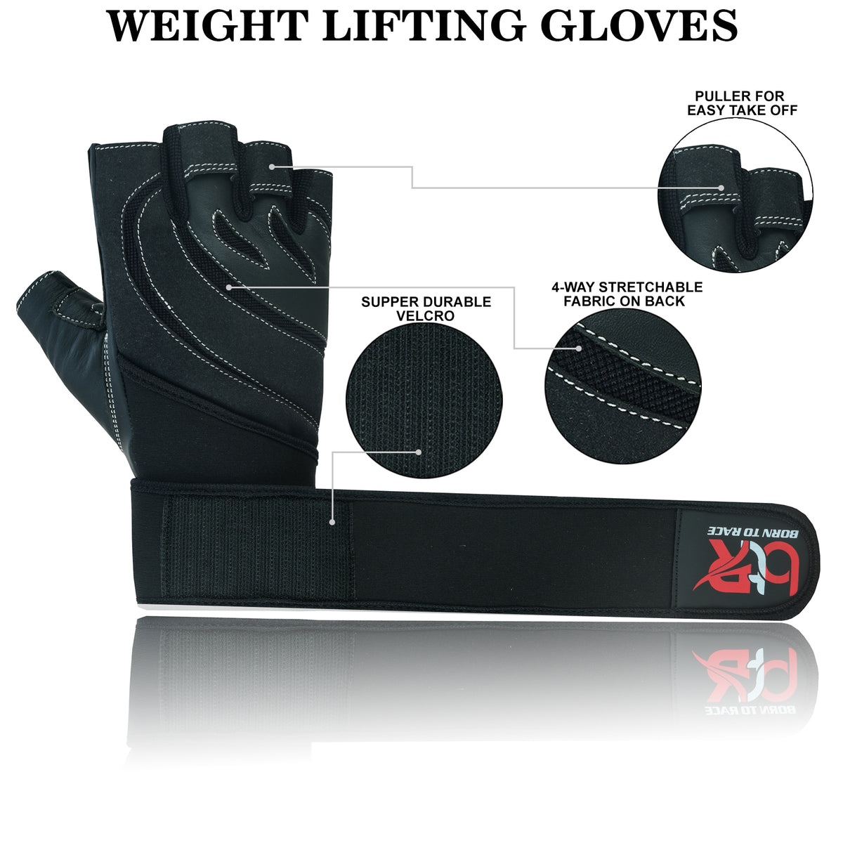 Weight Lifting Leather Padded Gloves for Men and Women Unisex Design