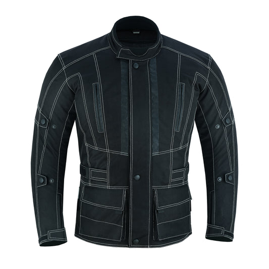 Men's Motorcycle Cordura Textile Waterproof 3/4 Armored Protectors Jacket