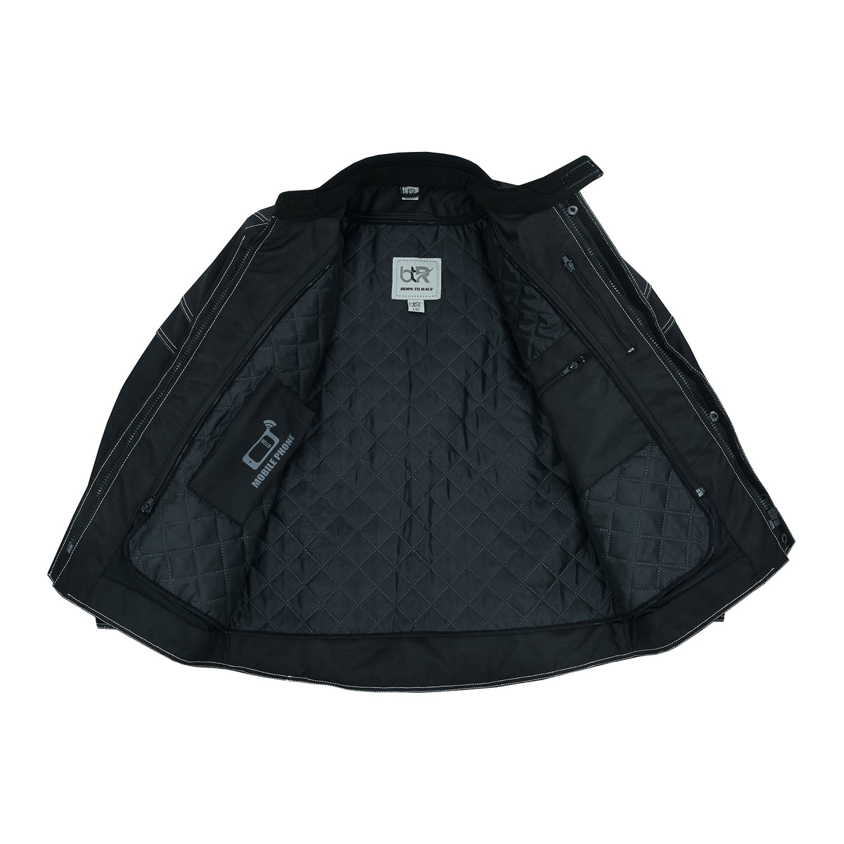 Men's Motorcycle Cordura Textile Waterproof 3/4 Armored Protectors Jacket