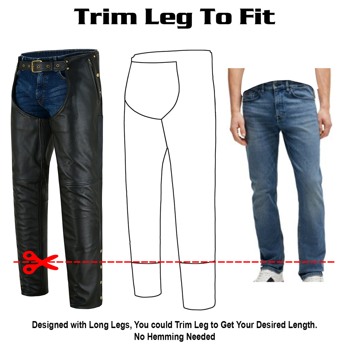 Men's Leather Motorcycle Chaps