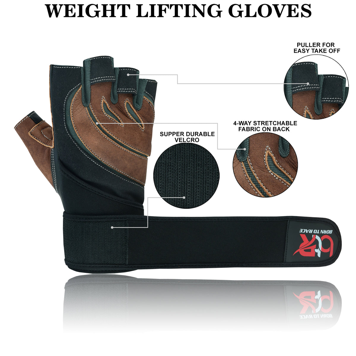 Weight Lifting Leather Padded Gloves for Men and Women Unisex Design
