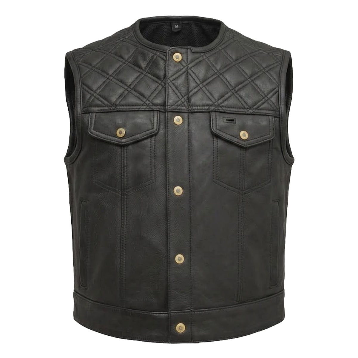 Rideplate - Men's Club Style Leather Motorcycle Vest