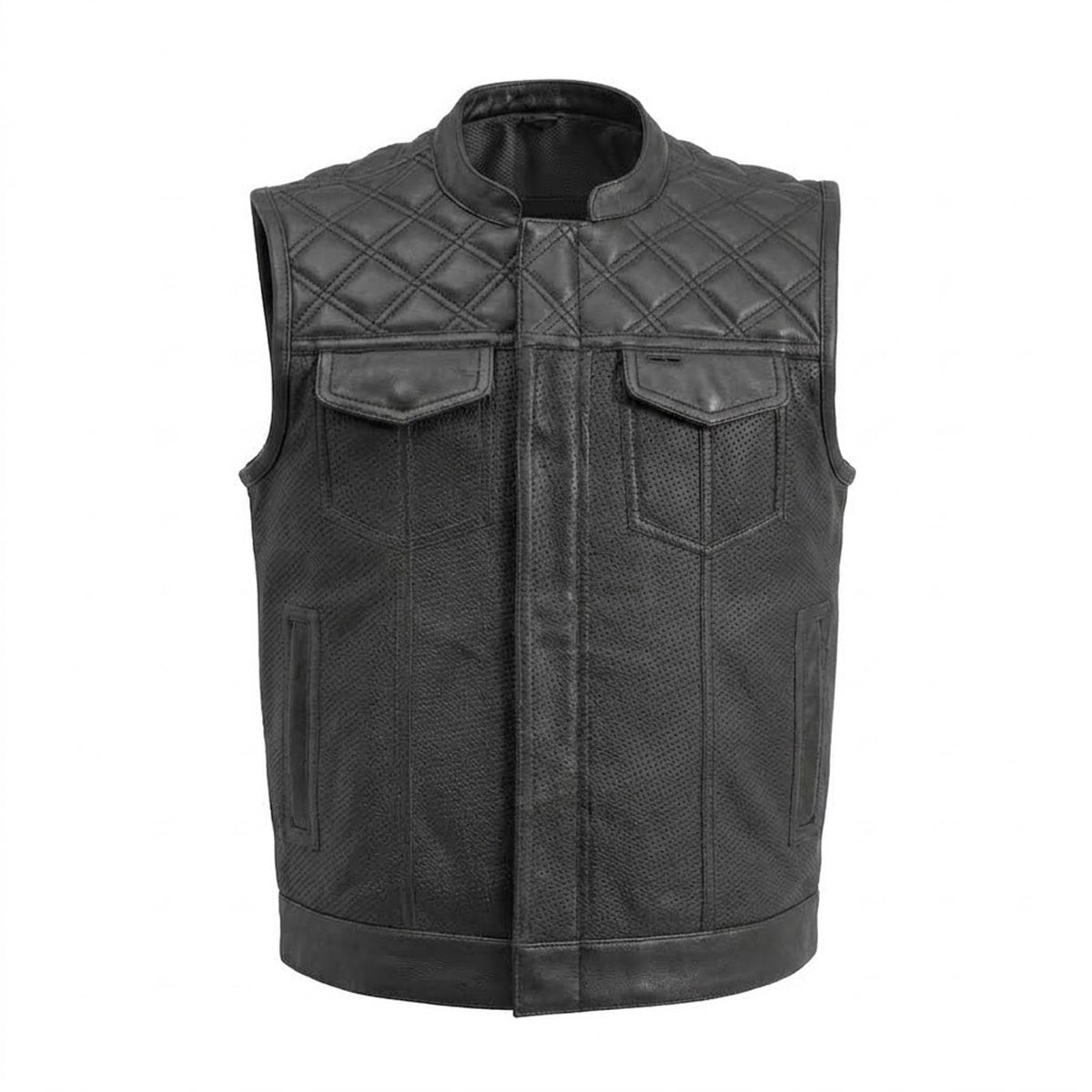 Blacktop - Men's Club Style Leather Motorcycle Vest