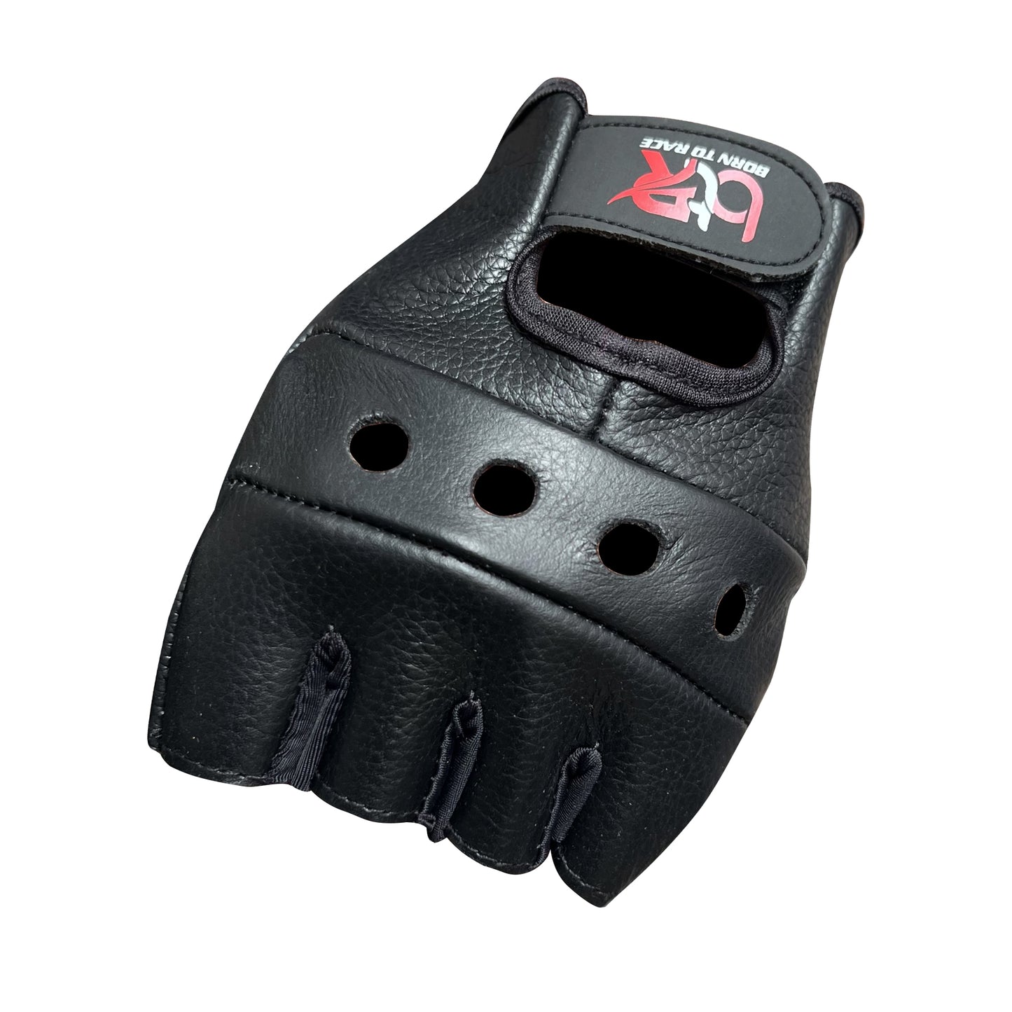 Premium Black Cowhide Leather Fingerless Driving Gloves – Durable & Stylish