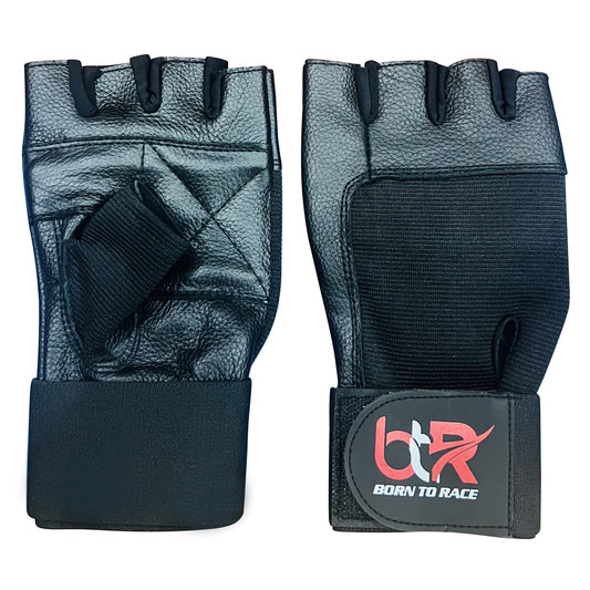 Weight Lifting Gloves Long Wrist Wrap Genuine Cowhide Leather Gloves