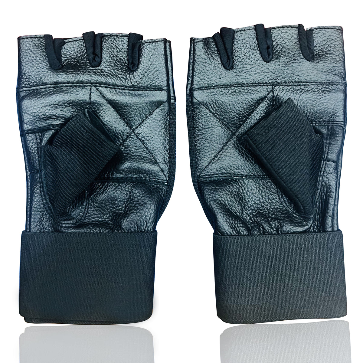 Weight Lifting Gloves Long Wrist Wrap Genuine Cowhide Leather Gloves