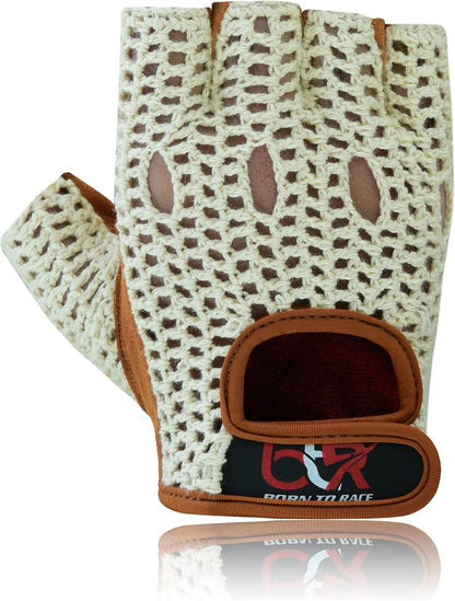 Men’s Fingerless Crochet Chauffeur Gloves – Padded Driving Gloves