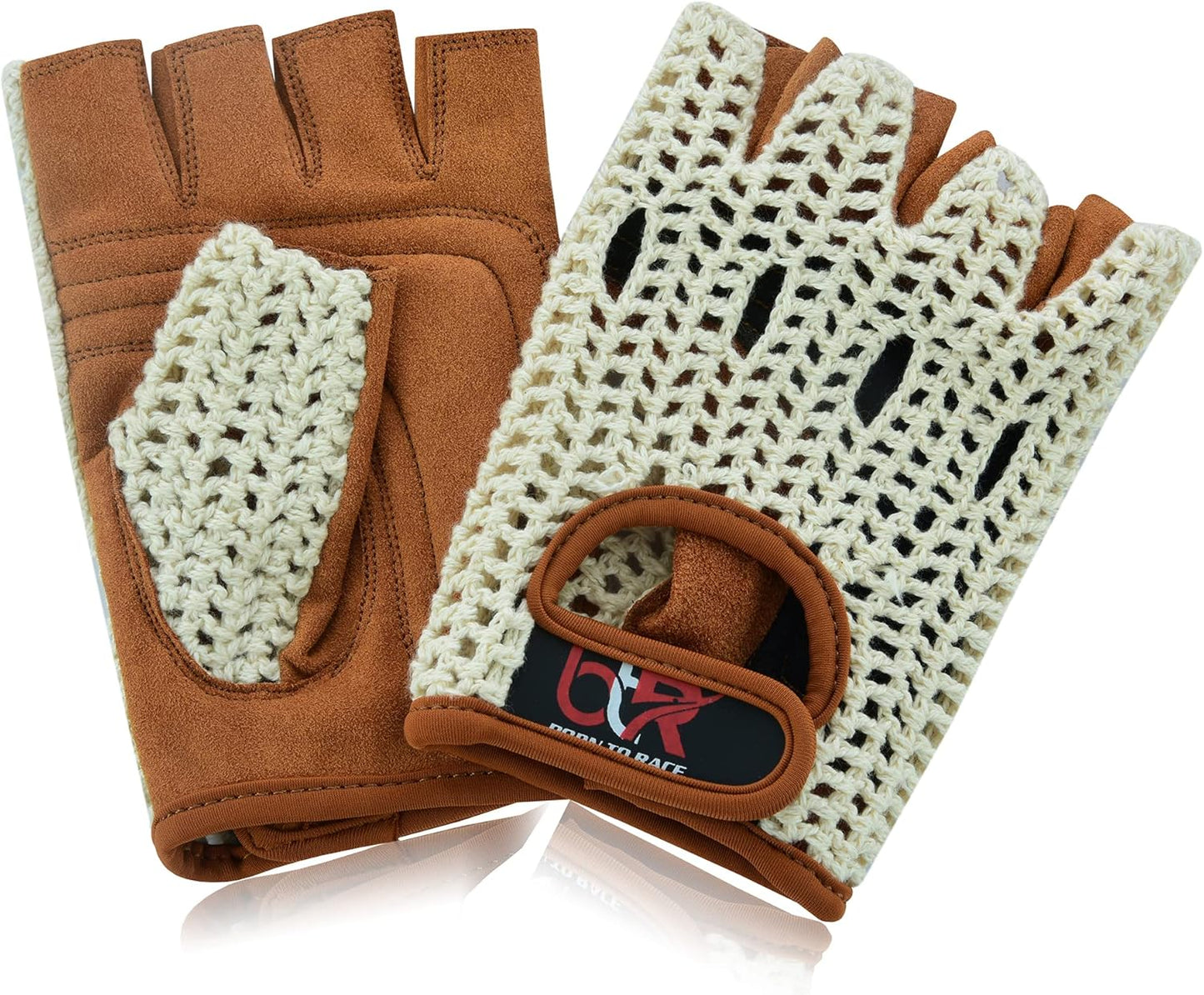 Men’s Fingerless Crochet Chauffeur Gloves – Padded Driving Gloves