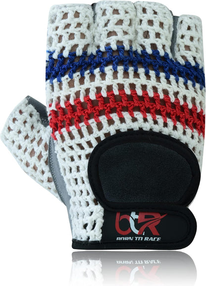 Men’s Fingerless Crochet Chauffeur Gloves – Padded Driving Gloves