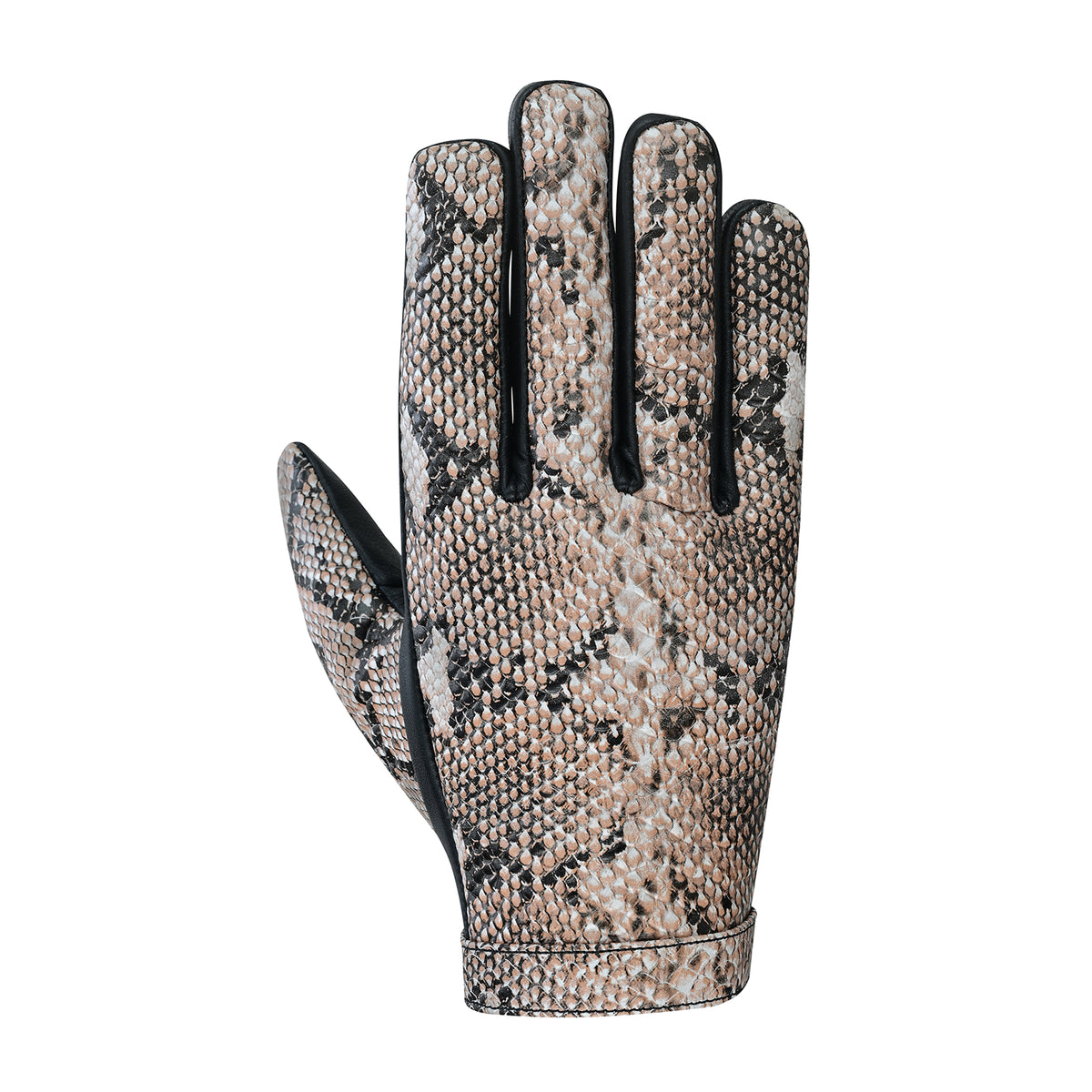 Men Python Snake Embossed Leather Gloves