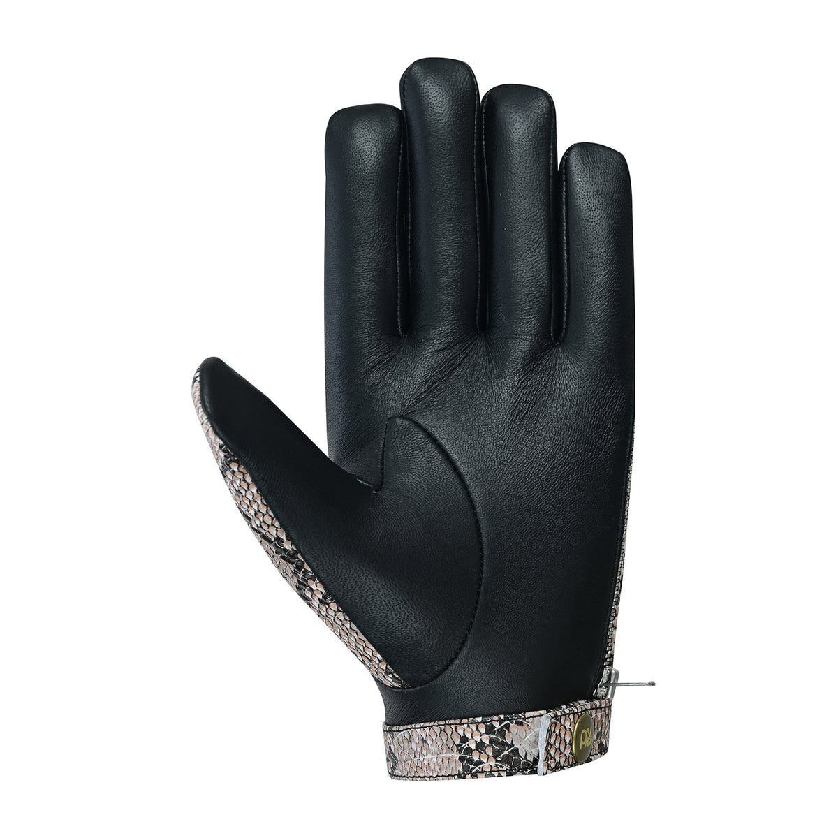 Men Python Snake Embossed Leather Gloves