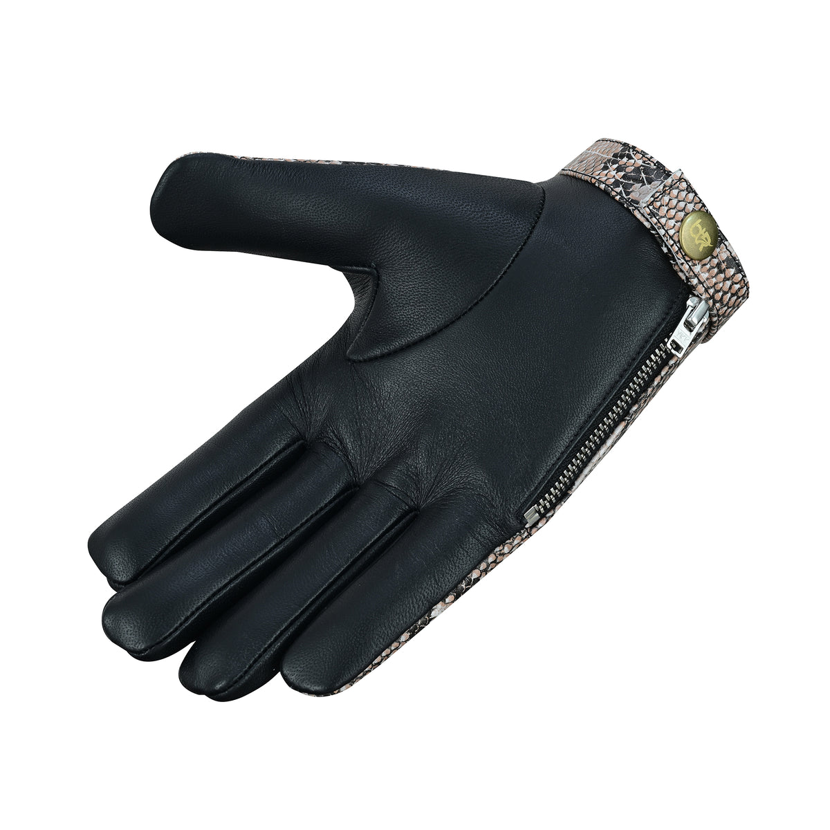 Men Python Snake Embossed Leather Gloves