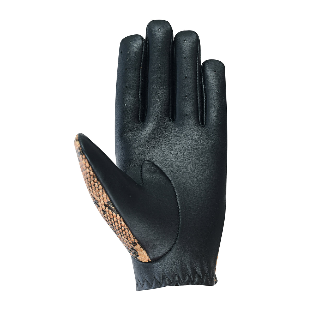 Men Python Snake Embossed Leather Gloves