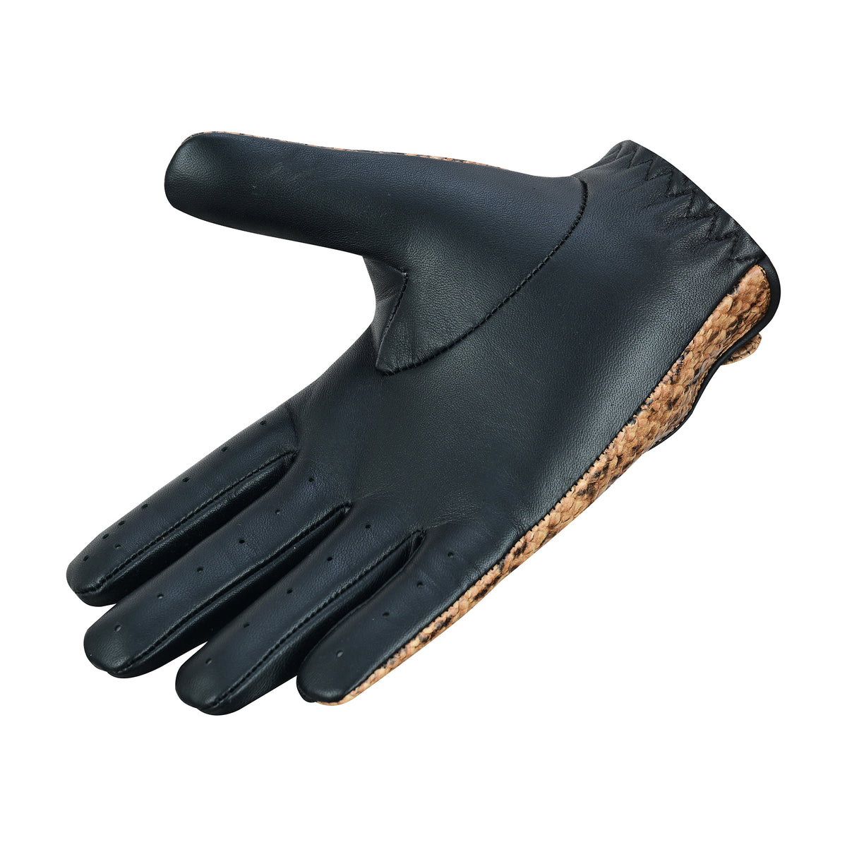 Men Python Snake Embossed Leather Gloves