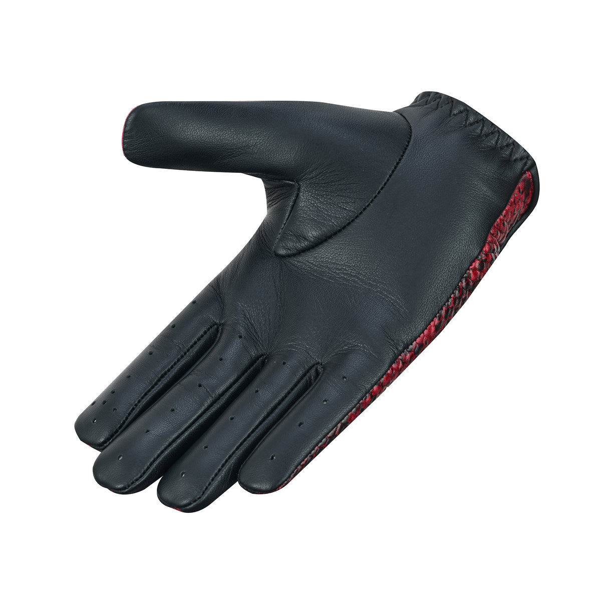 Men Python Snake Embossed Leather Gloves