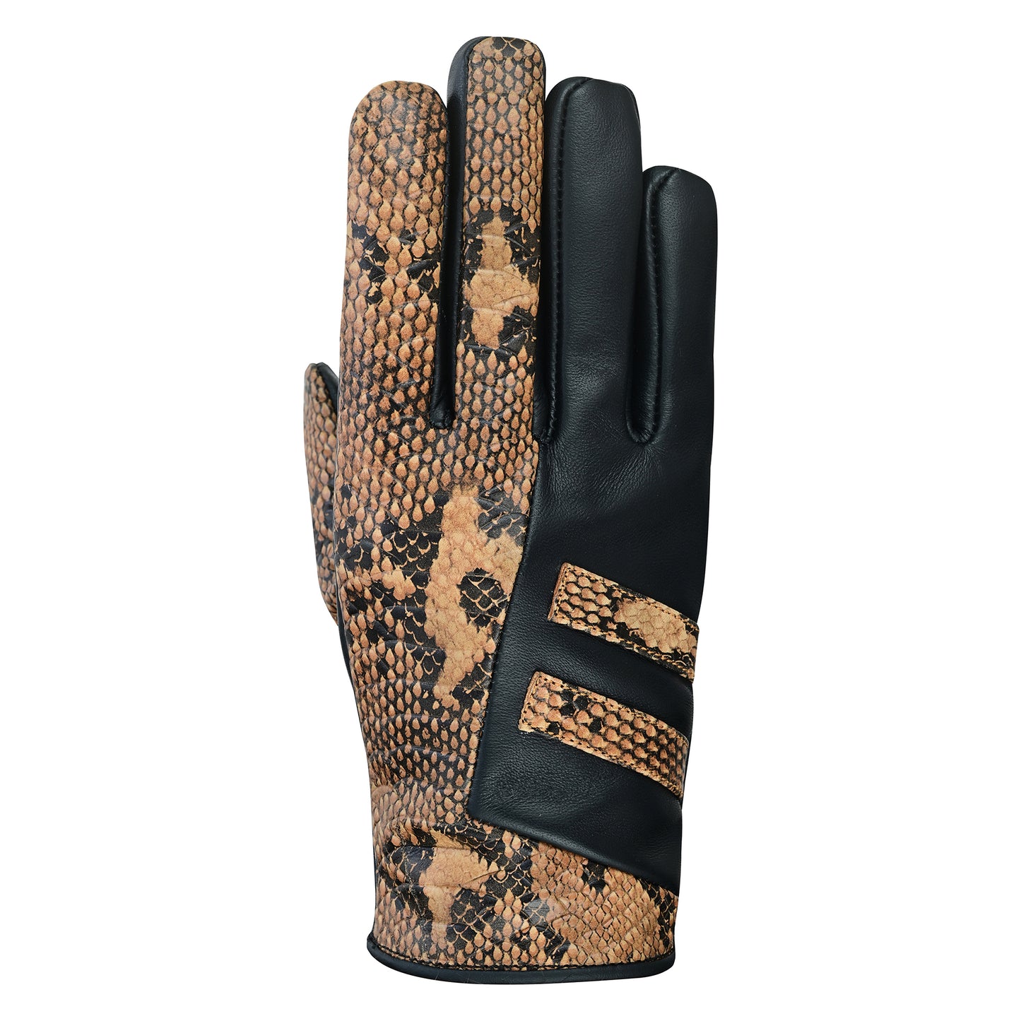 Women Python Snake Embossed Leather Dress Gloves