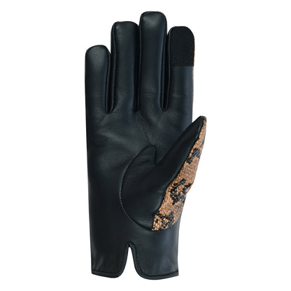 Women Python Snake Embossed Leather Dress Gloves