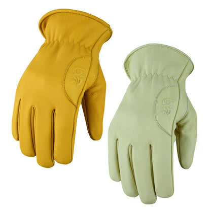 Work Gloves Cowhide Leather Reinforced Construction Hand Tools Driving Gardening Work Safety Gloves